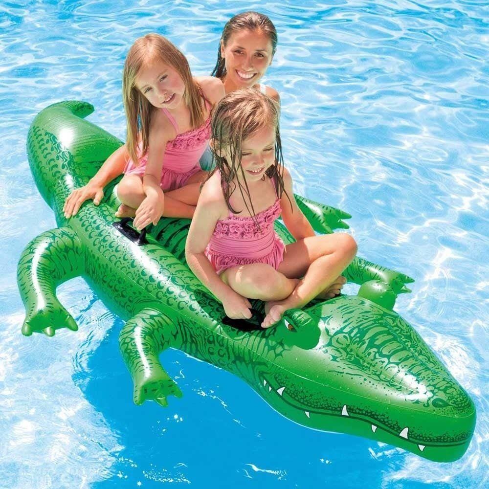 Bote Bóia Inflável Jacaré Gigante 203 cm Intex 58562