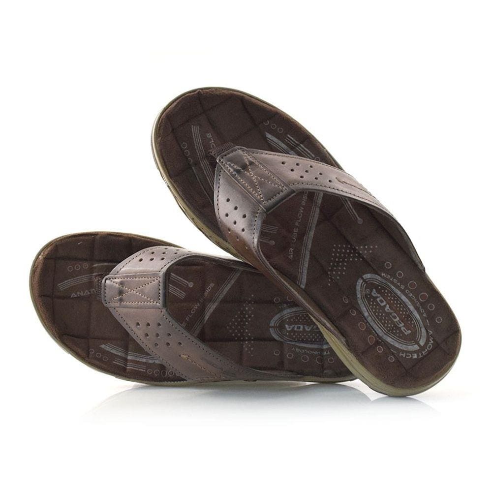 Chinelo Masculino De Couro Pegada