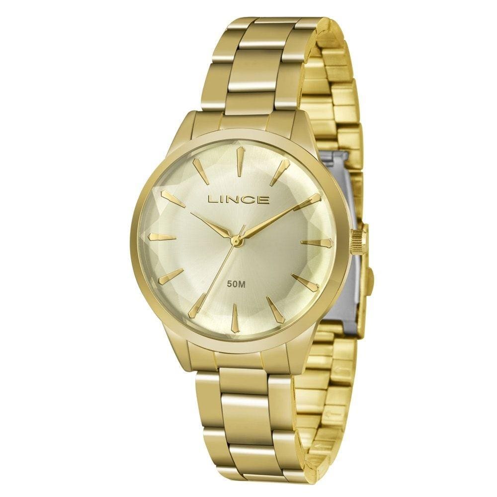 Relogio Feminino Dourado Lince Fundo Champanhe LRG4563L C1KX