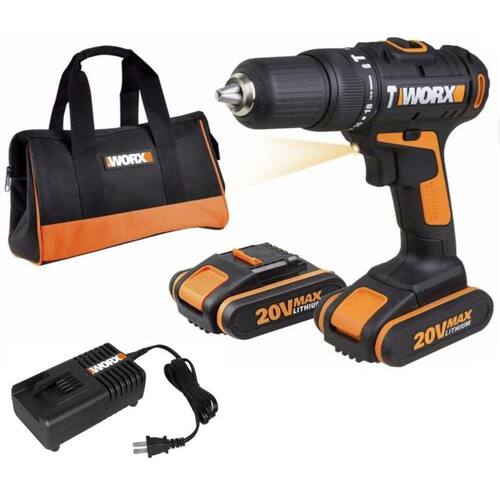Furadeira e Parafusadeira de Impacto à Bateria 20V Max Bivolt 2 Baterias e Bolsa WORX Menor preço em Furadeira e Parafusadeira de Impacto à Bateria 20V Max Bivolt 2 Baterias e Bolsa WORX