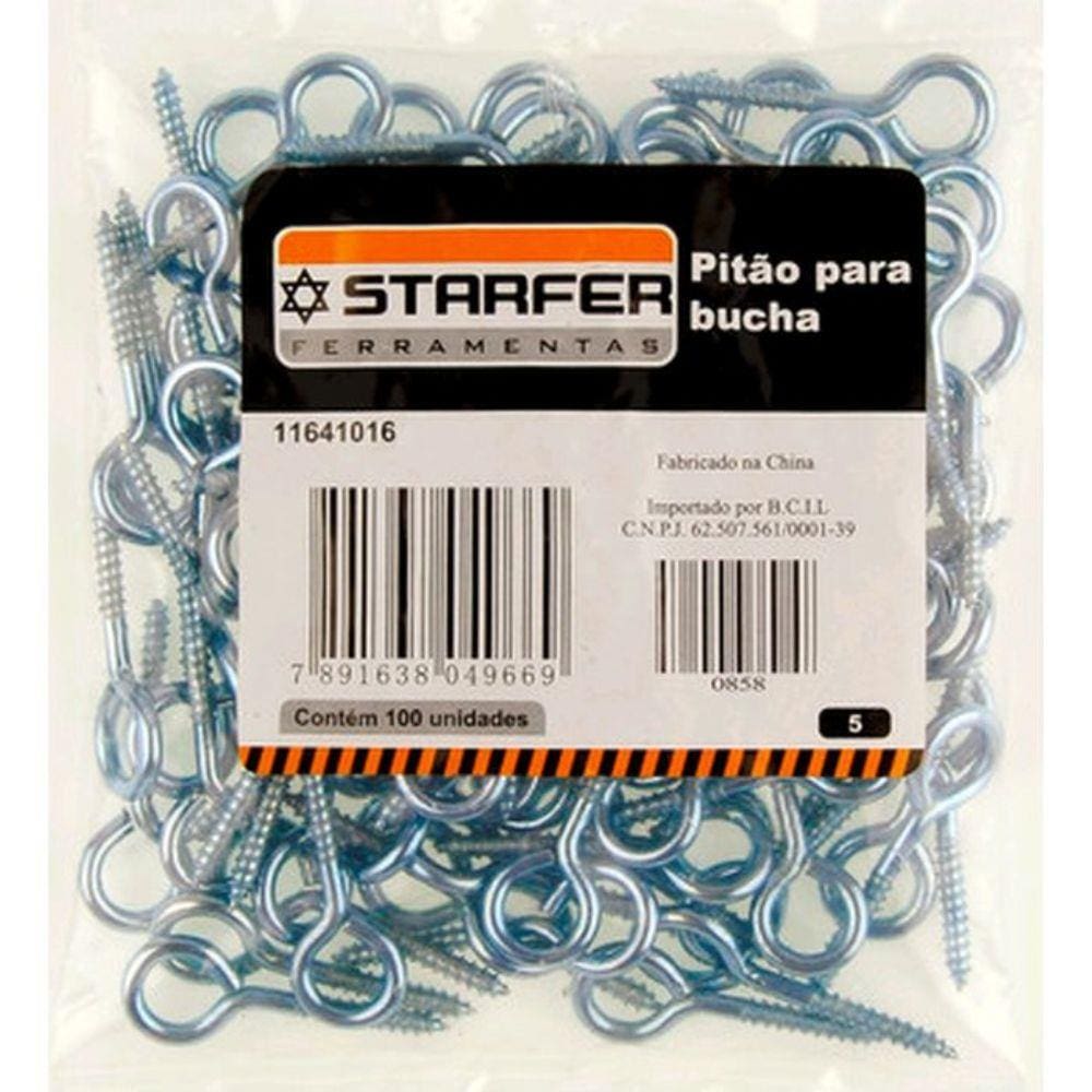 Pitão Para Bucha De 5mm Starfer Pacote Com 100 Peças