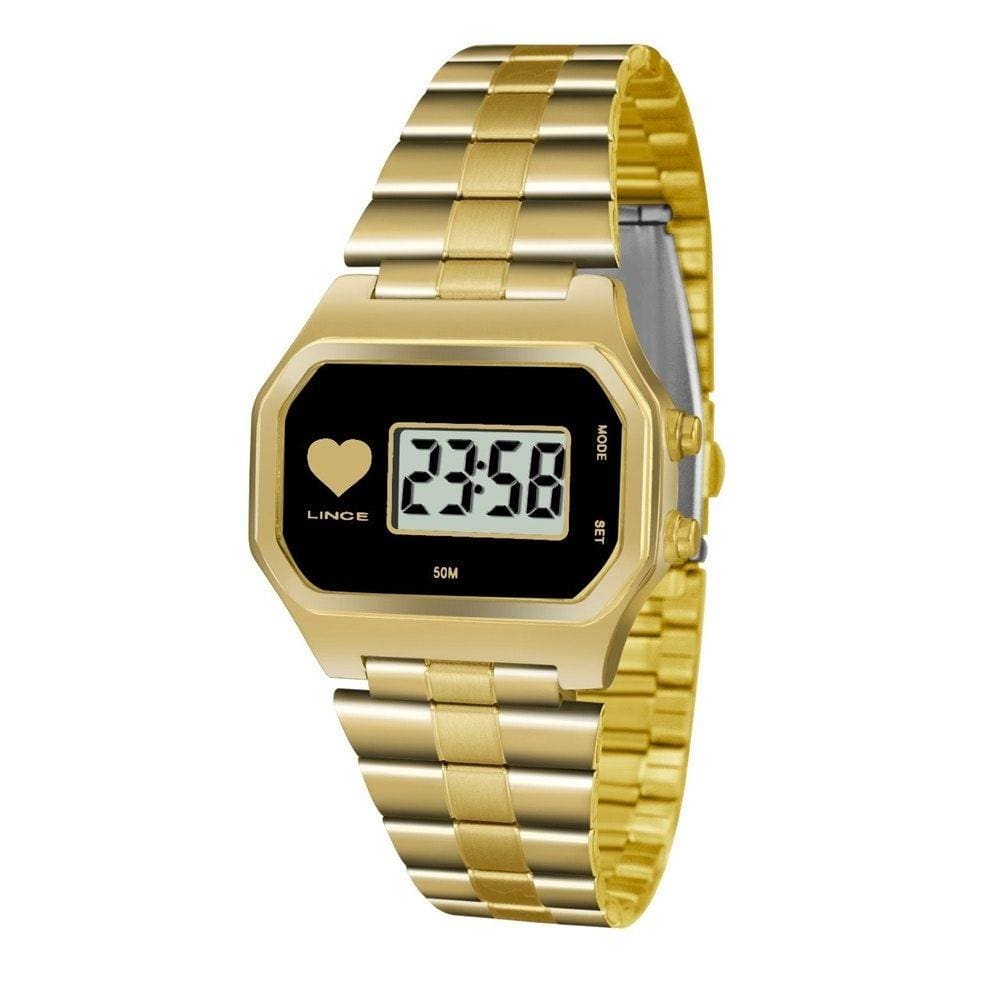 Relogio feminino quadrado dourado digital esportivo speedo Casas Bahia