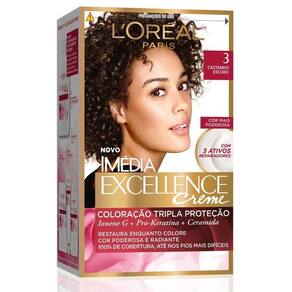 Kit Tintura Imédia Excellence L`Oréal Castanho Escuro 3
