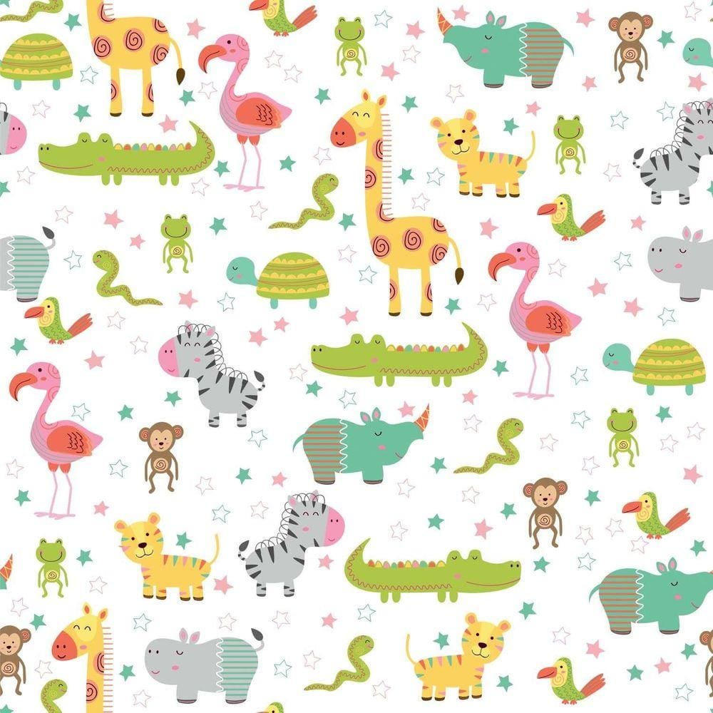Papel Adesivo 45cmX10m Baby Zoo