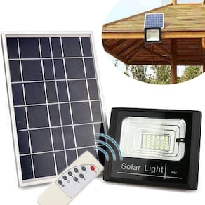 Refletor Solar Holofote Led 40w Placa Solar Controle Completo Iluminacao Sensor