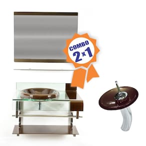 Combo 2 em 1 - Gabinete 70cm Turquia + Torneira Ibiza-Marrom