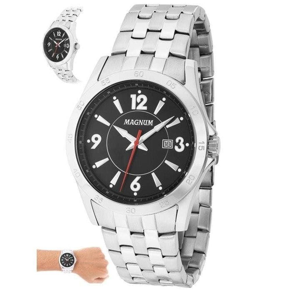 Relógio Magnum Masculino - Ma33040t Casual Prateado