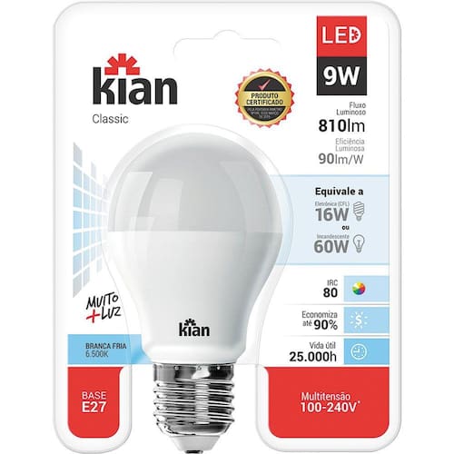 Menor preço em Lâmpada Led 9W Kian Branca Bivolt