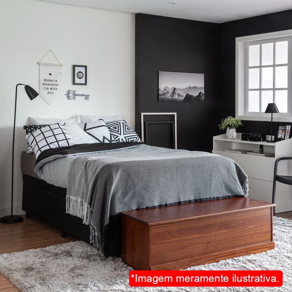 Base para Cama Box Casal Palermo (28x138x188) Bege Escura