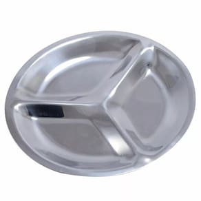 Porta Couvert Petisqueira Redonda 16cm 3 Compartimentos Inox