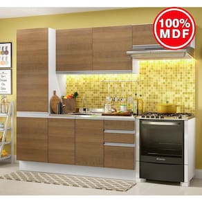 Cozinha Compacta Madesa 100% MDF Acordes Com Armário e Balcão