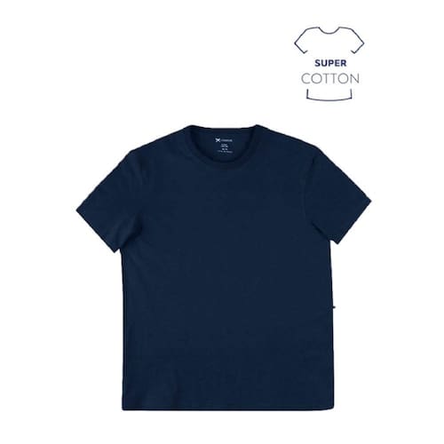 imagem-Camiseta Hering Masculina Básica Super Cotton Modelagem Comfort - AZUL MARINHO - P