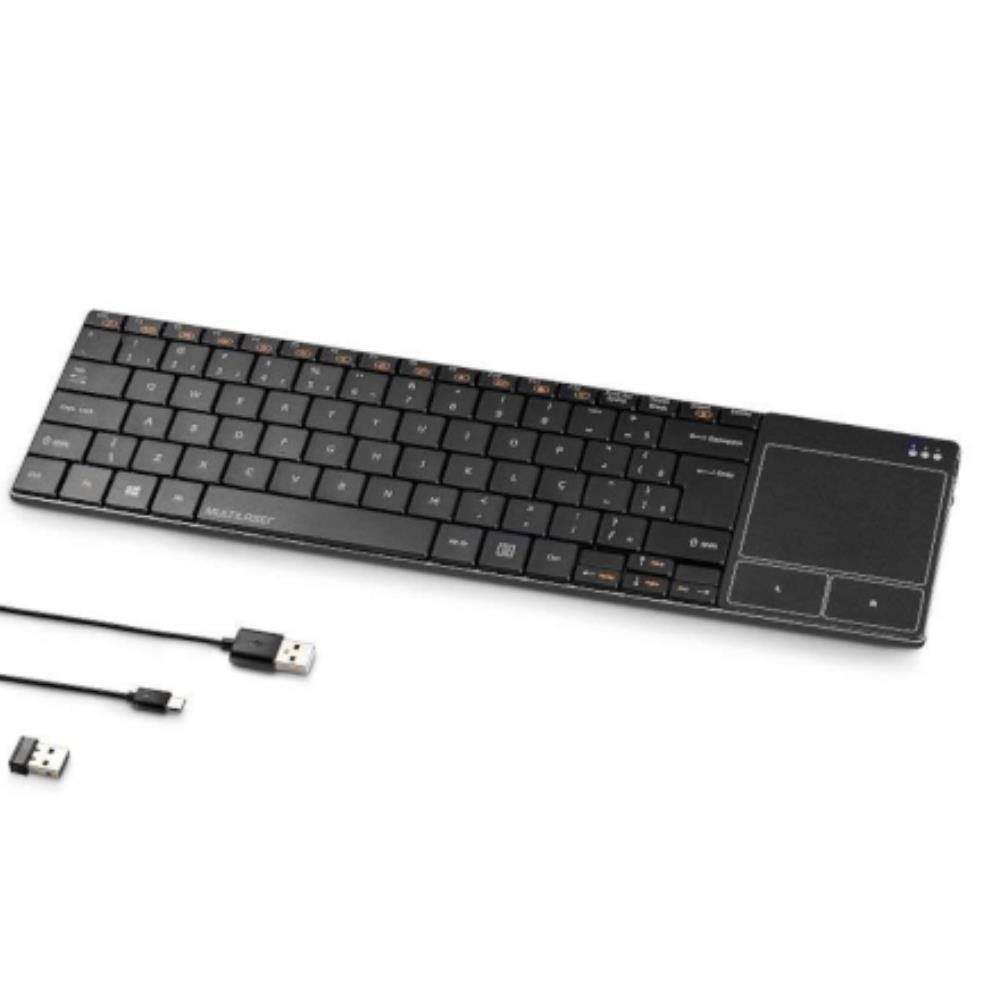 imagem-Teclado Para Smart Tv Sem Fio Com Touch Pad