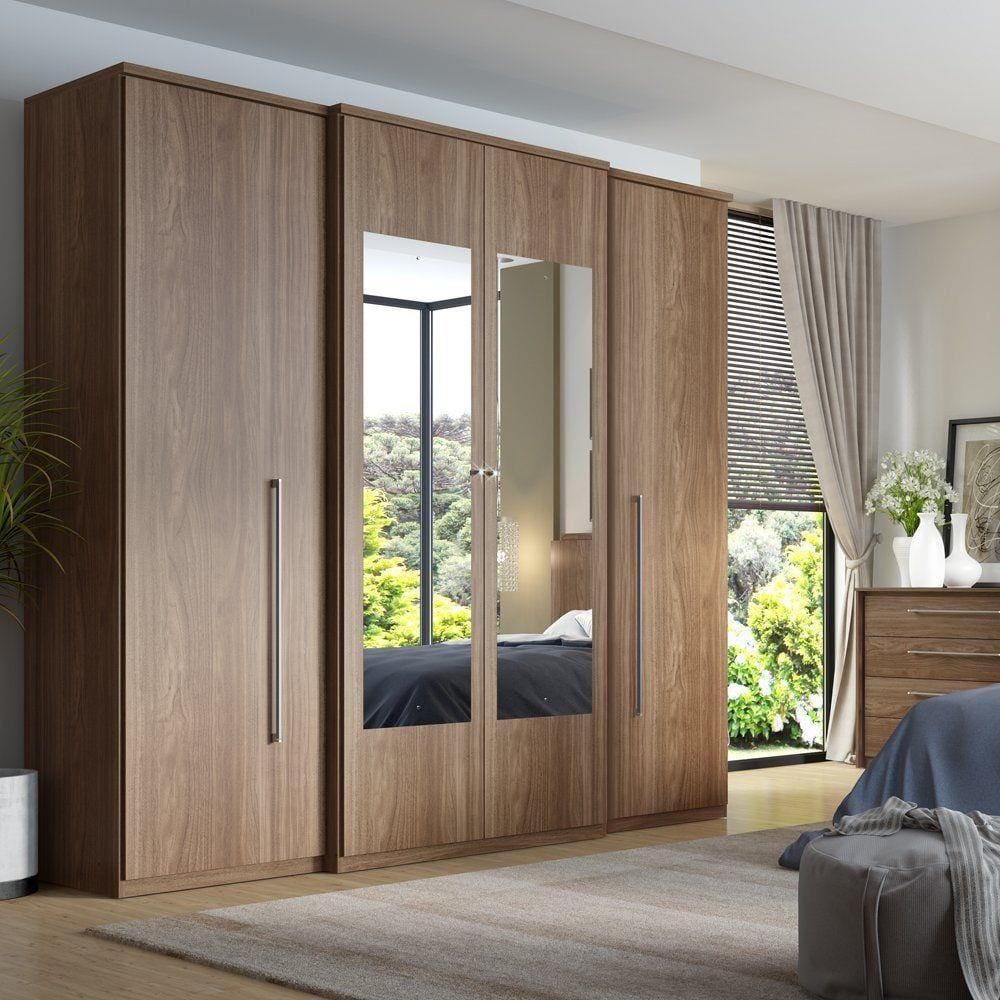 imagem-Guarda Roupa Casal - 4 Portas com Espelho Splendore Glass - Marrom