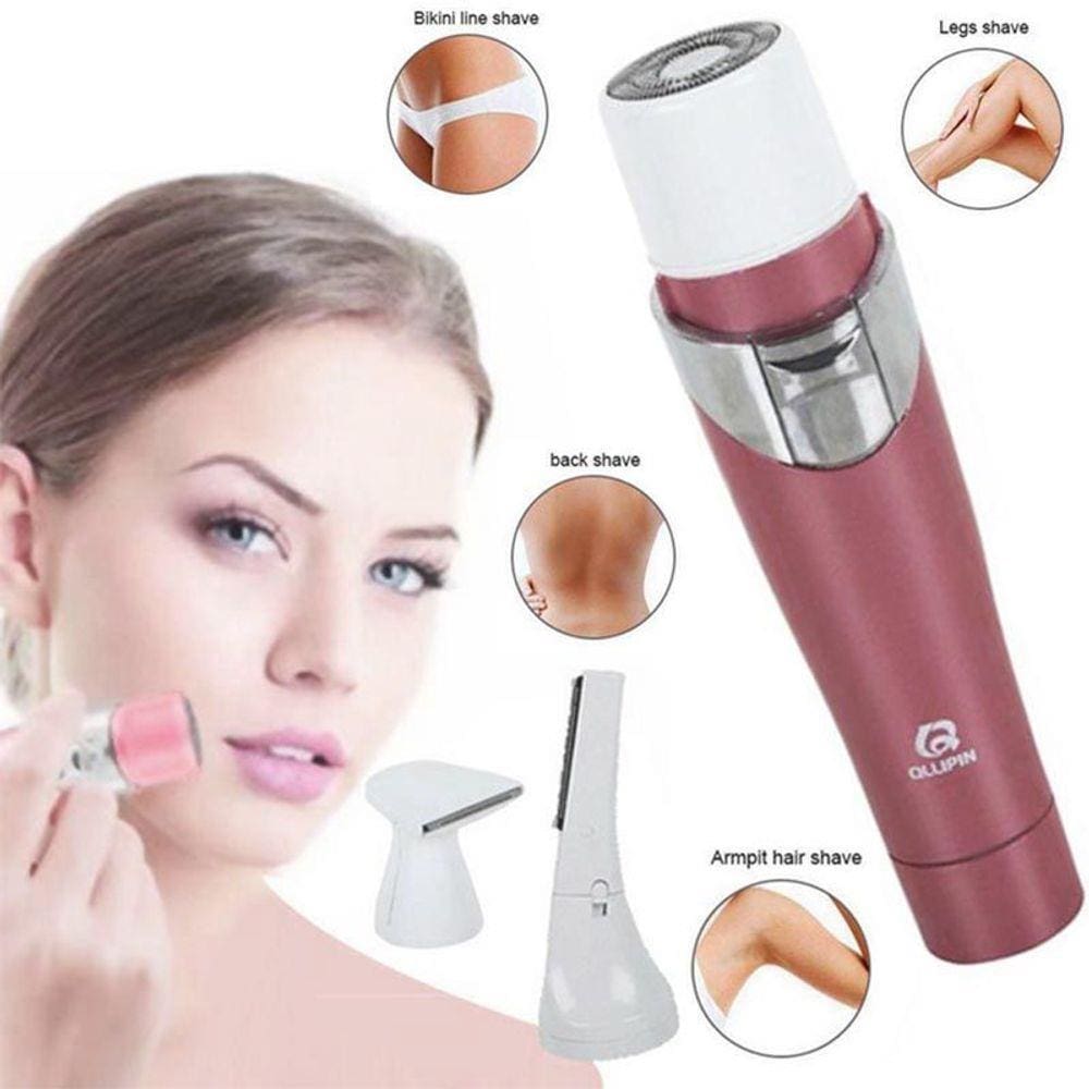 Removedor de Pelos 3 Em 1 Portatil Depilador Batom Pele Corpo Rosto Sobrancelha
