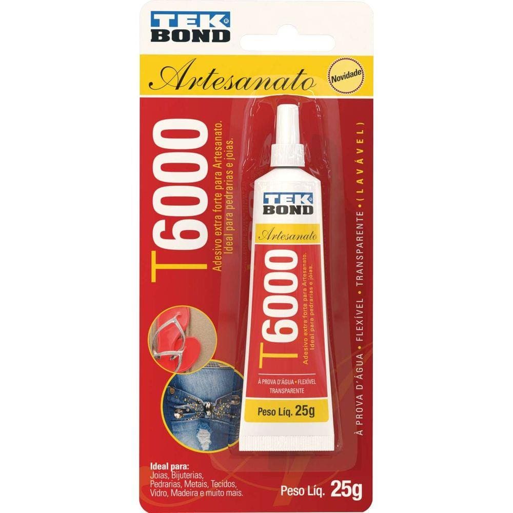 Cola para Artesanato Adesivo EXTRA Forte T6000 25G. Tekbond