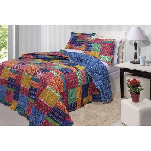 Colcha Patchwork Queen Size Dupla Face Dijon 1 Rozac Menor preço em Colcha Patchwork Queen Size Dupla Face Dijon 1 Rozac