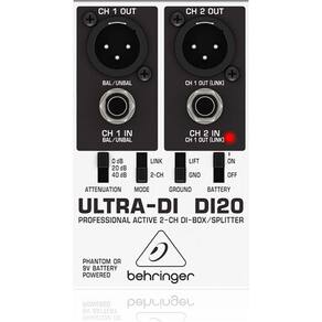 Direct Box Ativo 2 canais - Behringer Ultra DI20