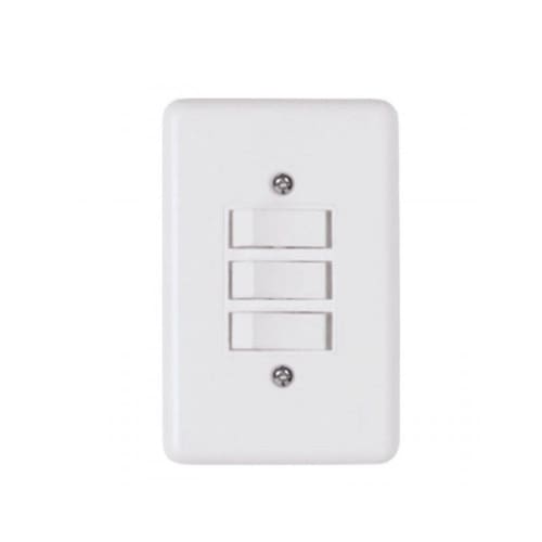 Interruptor 3 Teclas Simples 2x4 Com Placa Branco Menor preço em Interruptor 3 Teclas Simples 2x4 Com Placa Branco