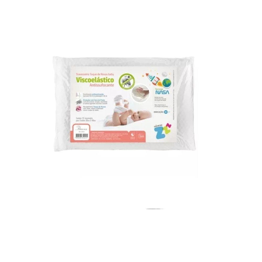 Travesseiro Anti Sufocante Visco Toque de Rosas 30x40