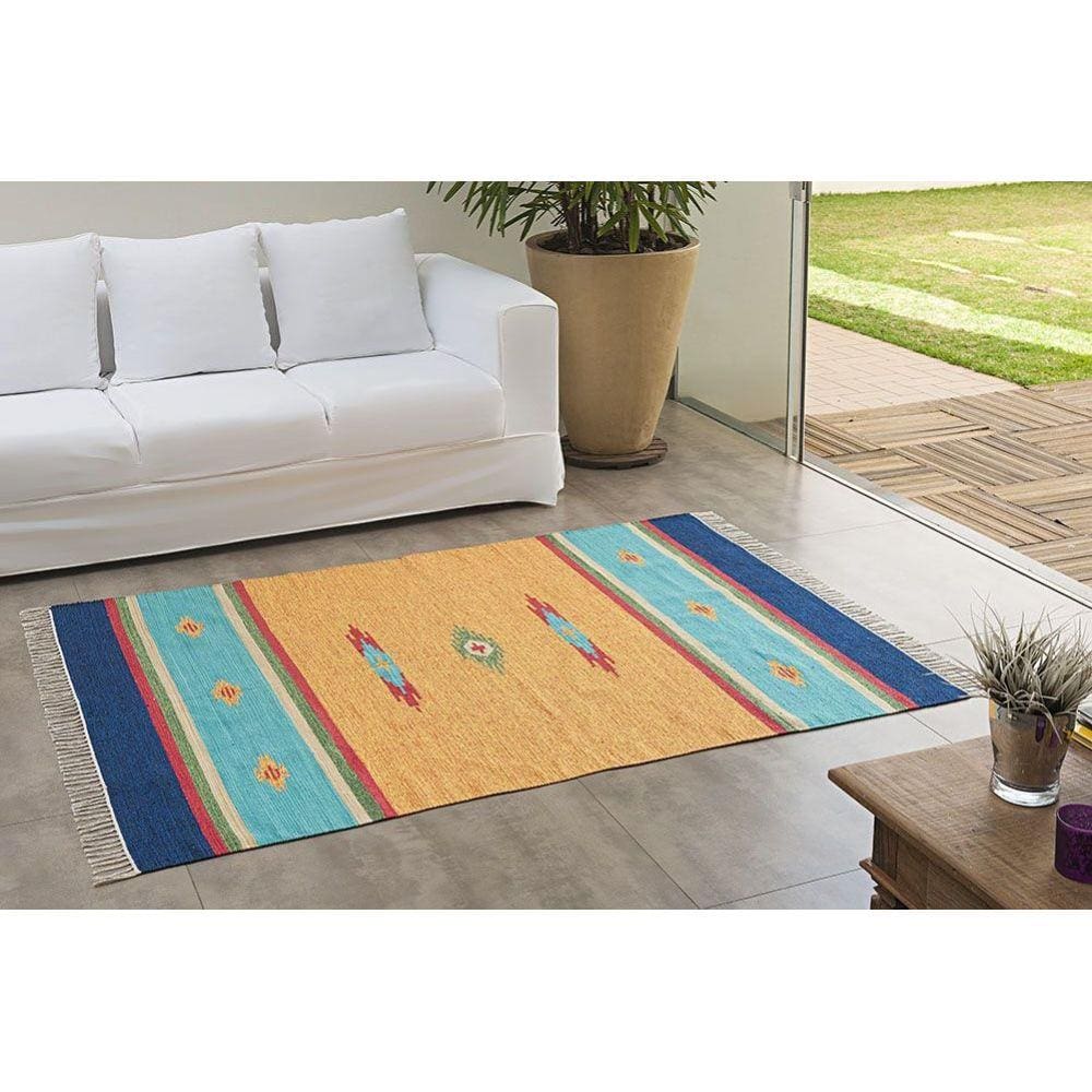Tapete para Sala Kilim 1,00m x 1,40m Algodão 003 Niazitex