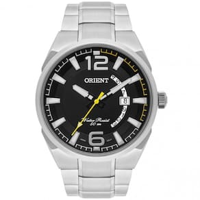 Relogio masculino Orient prata com data MBSS1336 P2SX
