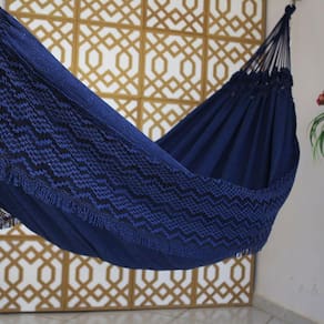 Rede de Dormir Jeans Mesclado Azul com Preto