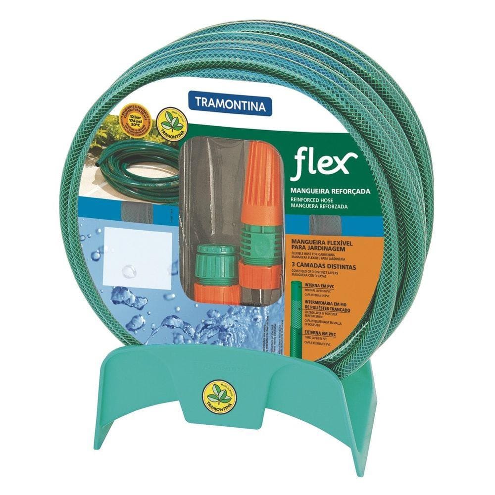 Mangueira Flex para Jardim, 15 m, com engates rosqueados