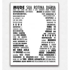 Quadro placa decorativa mdf frases Mude