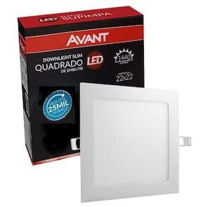 Plafon Led Quadrado - 18w Painel Embutir Slim