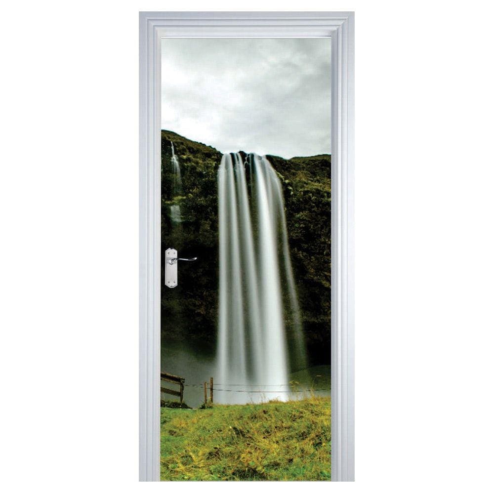 Adesivo Decorativo de Porta - Cachoeira 5