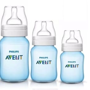 Kit 3 Mamadeiras Classic Anticolica Avent Azul