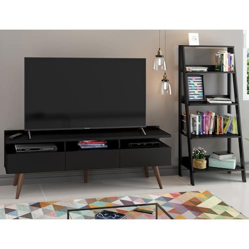 Conjunto Sala de Estar Madesa Rack Londres e Estante Escada é boa?