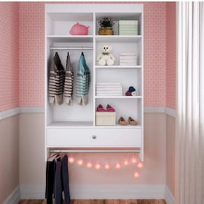 Closet Infantil Suspenso 1 Gaveta 84,5cmx135cmx35cm Linha Kids Quiditá Branco