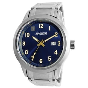 Relógio magnum masculino cronógrafo azul silicone MA33504F em