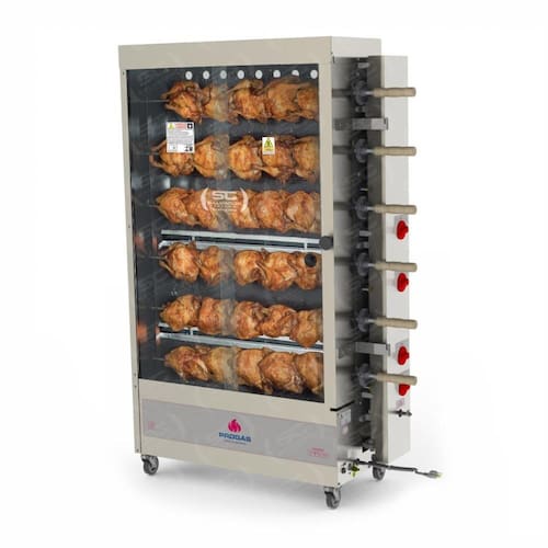 imagem-Assador Frango Forno Rotativo Tubular 6 Espetos Garfo Pr-634 Bivolt - Progás