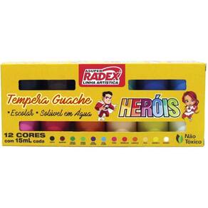 Tinta Guache 015Ml 12 Cores Radex Estojo