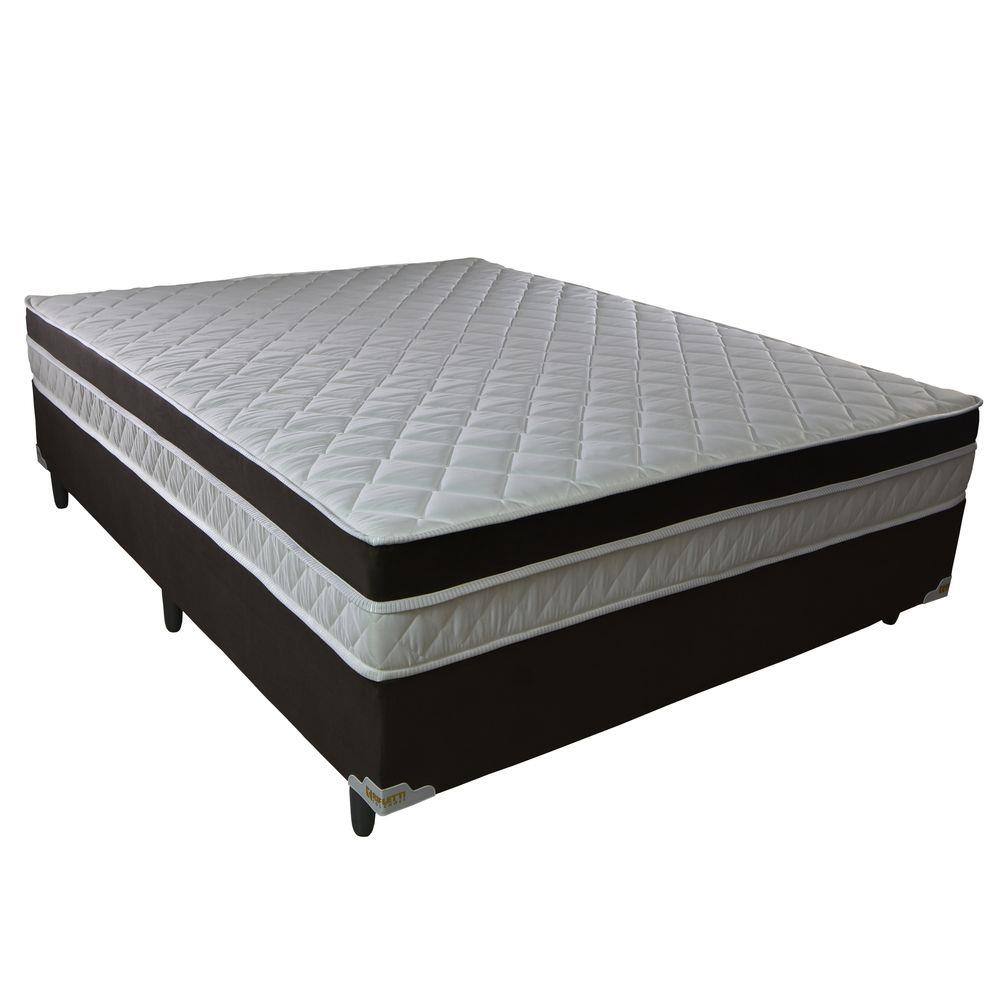 Cama Box Casal + Colchão de Molas Ensacadas com Pillow Revolution  (138x188x62) Marrom | Casas Bahia