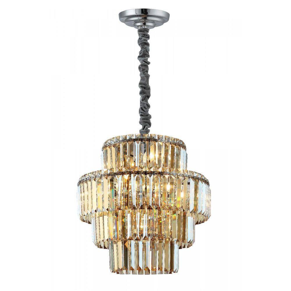 Pendente de Cristal Hera 49cmx48cm Bella Iluminação Conhaque