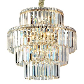 Pendente de Cristal Hera 49cmx48cm Bella Iluminação Dourado/Transparente