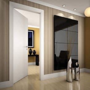Kit Porta de Madeira Lisa Laqueada 210cmx90cm Moldufama Esquerda Branco