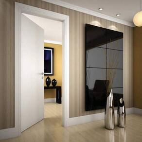Kit Porta de Madeira Lisa Laqueada 210cmx70cm Moldufama Esquerda Branco