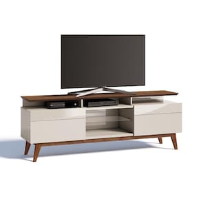 Rack pata TV até 60 Polegadas 2 Gavetas Classic Mais 1.8 Imcal Off White/Freijó