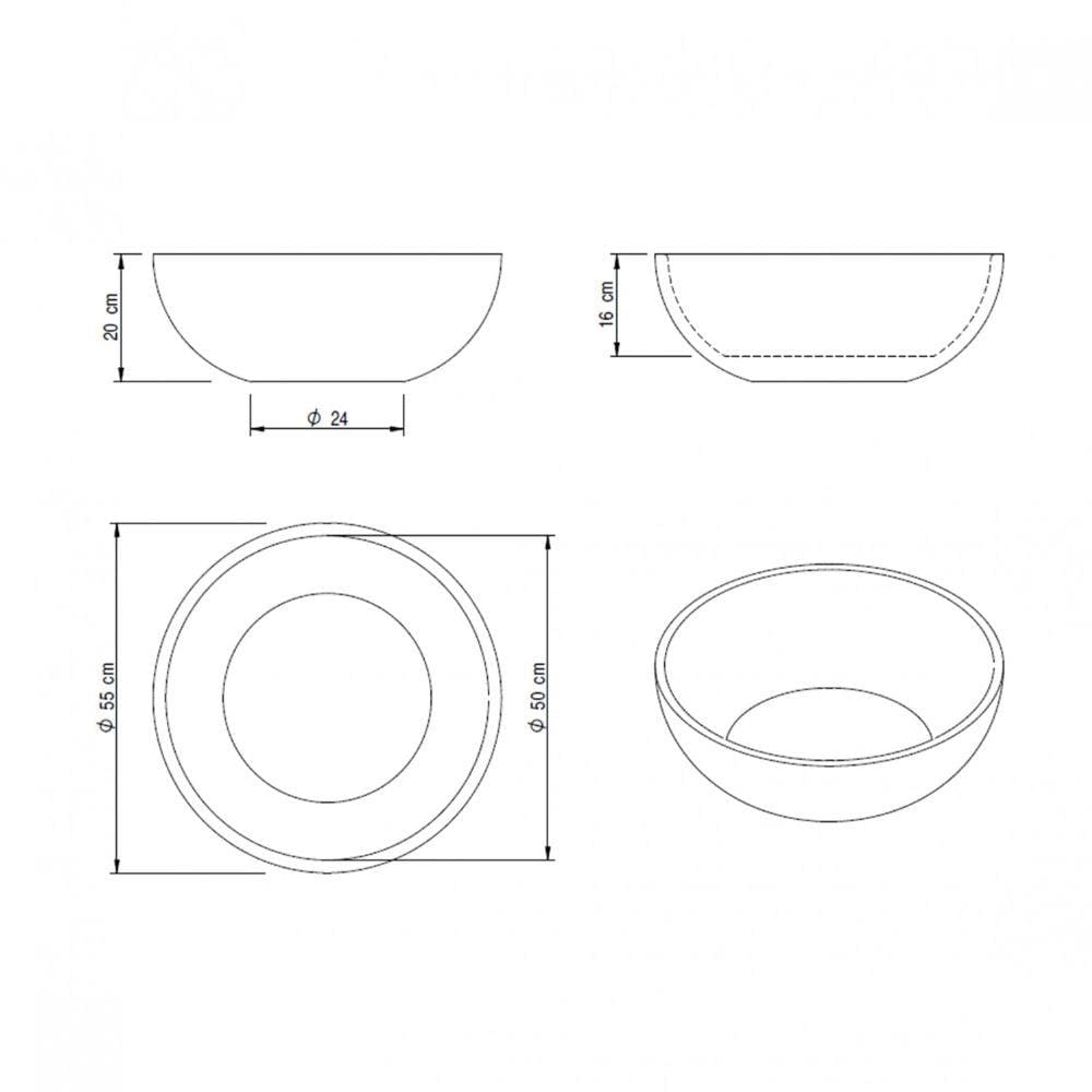 Vaso Bacia Europeia 55 Japi Mármore