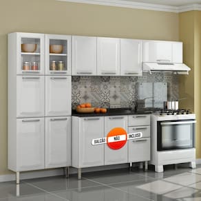 Cozinha Itatiaia Tarsila Compacta 3 Peças 2 Vidros / Paneleiro 80 cm