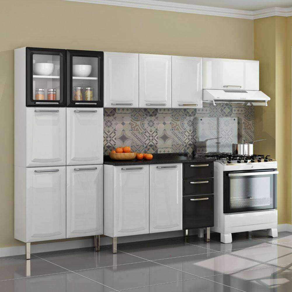 Cozinha Itatiaia Tarsila Compacta 4 Peças 2 Vidros / Paneleiro 80 cm