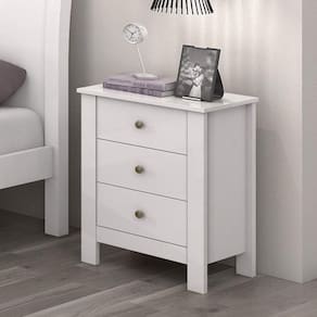 Mesa de Cabeceira 3 Gavetas Maggiore New Móveis Lopas Branco