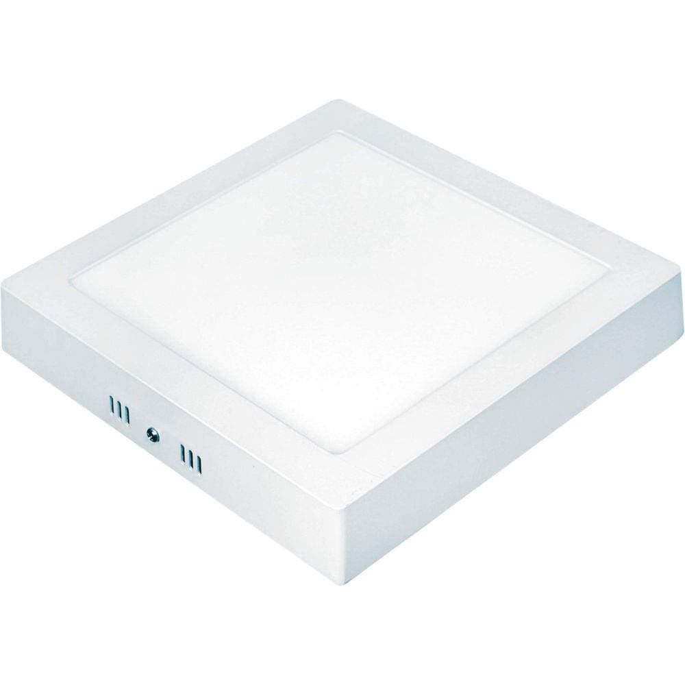 Painel LED Quadrado de Sobrepor 6W Lux Bivolt Taschibra 3000K Luz Amarela