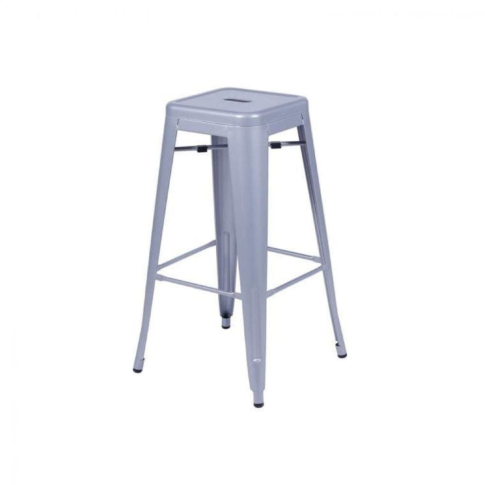 Banqueta Alta em Aço 77cm OR Design Cinza