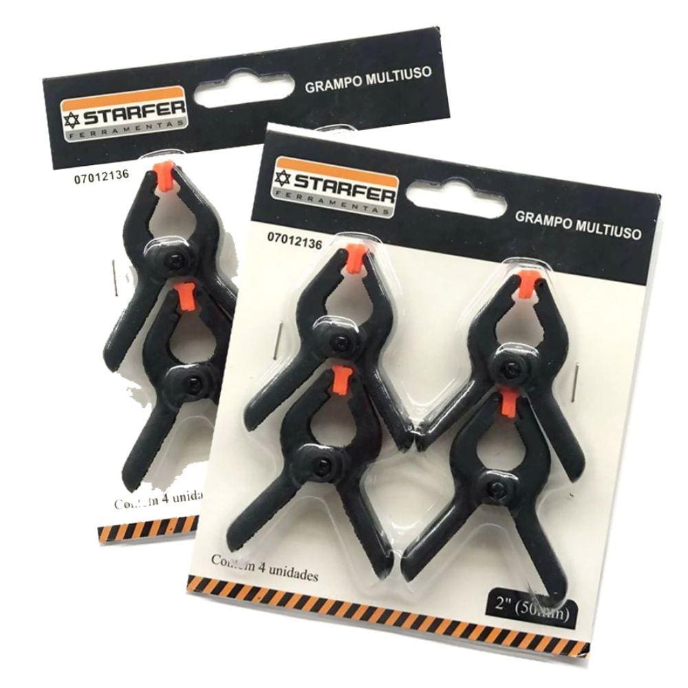 Kit 8 Grampos Multiuso Marceneiro 2 Polegadas Starfer